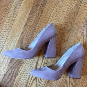 Vince Camuto block heel suede pumps